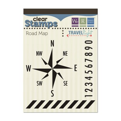WeR Memory Keepers - Travel Light - Clear Stamps - Road Map  (sold in 3's)