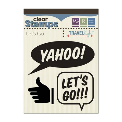 WeR Memory Keepers - Travel Light - Clear Stamps - Let's Go  (sold in 3's)