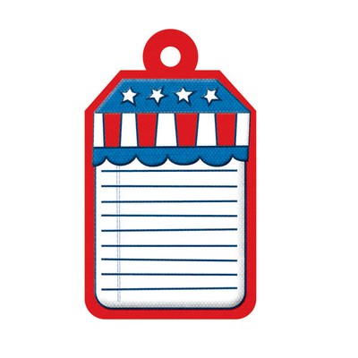 WeR Memory Keepers - Yankee Doodles - Embossed Tags - Stars & Stripes  (sold in 5's)