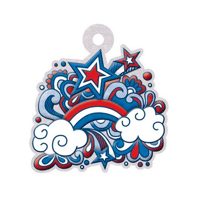 WeR Memory Keepers - Yankee Doodles - Embossed Tags - Rainbow Doodle  (sold in 5's)
