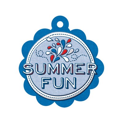 WeR Memory Keepers - Yankee Doodles - Embossed Tags - Summer Fun  (sold in 5's)