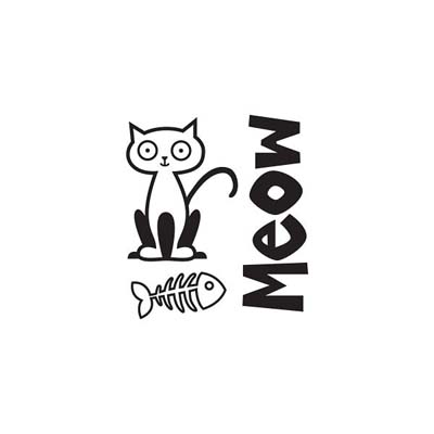 WeR Memory Keepers - Friends Furever - Clear Stamps - Meow  (sold in 3's)