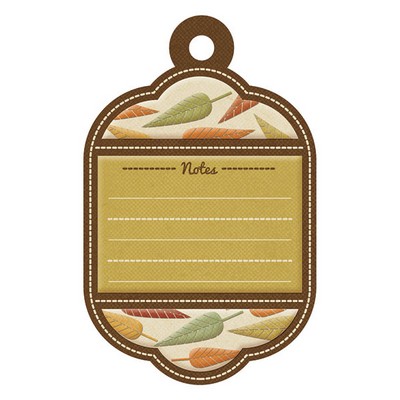 WeR Memory Keepers - Autumn Spendour - Embossed Tags - Autumn Notes  (sold in 5's)