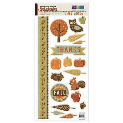 WeR Memory Keepers - Autumn Spendour - Embossed Stickers  (sold in 3's)