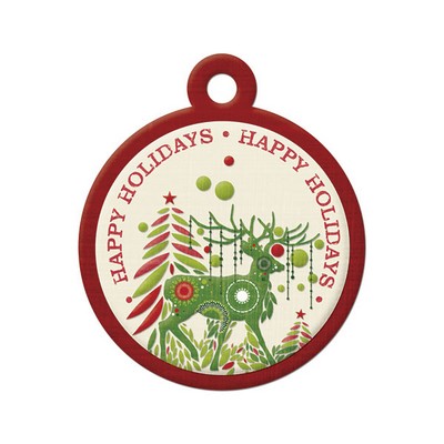 WeR Memory Keepers - Peppermint Twist - Embossed Tags - Happy Holidays  (pack of 5)