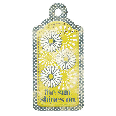 WeR Memory Keepers - Good Day Sunshine - Embossed Tags - Shine On  (sold in 5's)