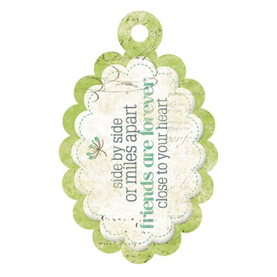 WeR Memory Keepers - Good Day Sunshine - Embossed Tags - Side by Side  (sold in 5's)