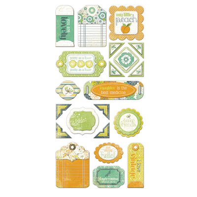 WeR Memory Keepers - Good Day Sunshine - Layered Chipboard Tags  (sold in 3's)