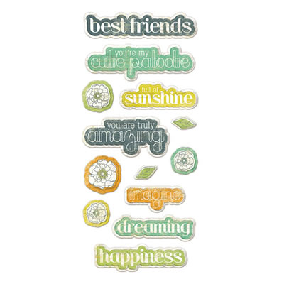 WeR Memory Keepers - Good Day Sunshine - Layered Chipboard Words  (sold in 3's)