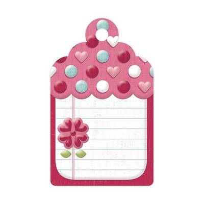 WeR Memory Keepers - Love Struck - Embossed Tags - Journal Tag  (sold in 5's)