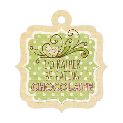 WeR Memory Keepers - Cotton Tail - Embossed Tags - Chocolate  (sold in 5's)