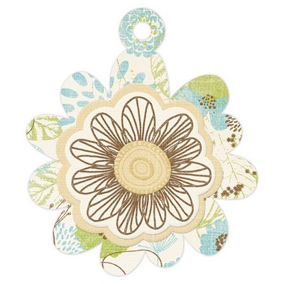 WeR Memory Keepers - Cotton Tail - Embossed Tags - Spring Flowers  (sold in 5's)