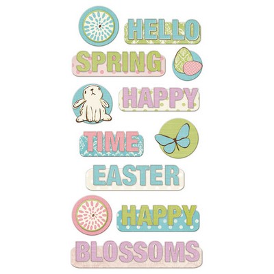 WeR Memory Keepers - Cotton Tail - Layered Chipboard Words  (sold in 3's)