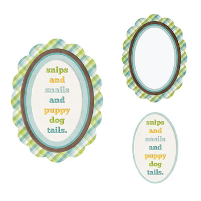 WeR Memory Keepers - Baby Mine - Embossed Tags - Snips & Snails  (sold in 5's)