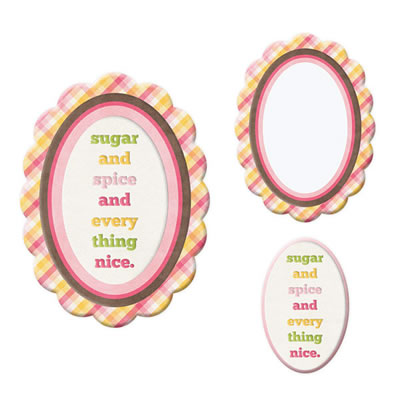WeR Memory Keepers - Baby Mine - Embossed Tags - Sugar & Spice  (sold in 5's)