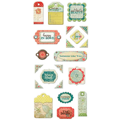 WeR Memory Keepers - Anthologie - Layered Chipboard Tags  (sold in 3's)