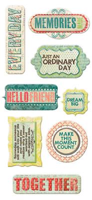 WeR Memory Keepers - Anthologie - Layered Chipboard Words  (sold in 3's)