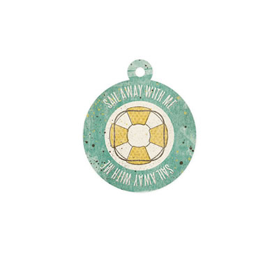 WeR Memory Keepers - Down the Boardwalk - Embossed Tag - Sail Away  (sold in 5's)