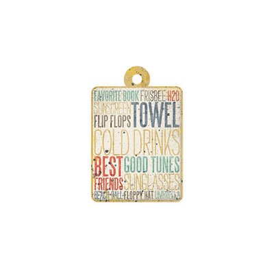 WeR Memory Keepers - Down the Boardwalk - Embossed Tag - Necessities  (sold in 5's)