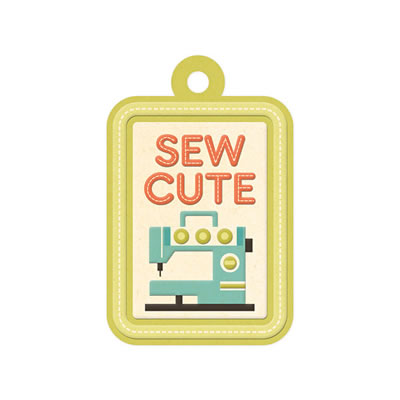 WeR Memory Keepers - Love to Craft - Embossed Tags - Sew Cute  (sold in 5's)