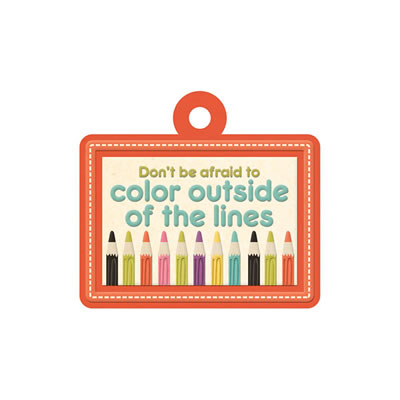 WeR Memory Keepers - Love to Craft - Embossed Tags - Outside the Lines  (sold in 5's)