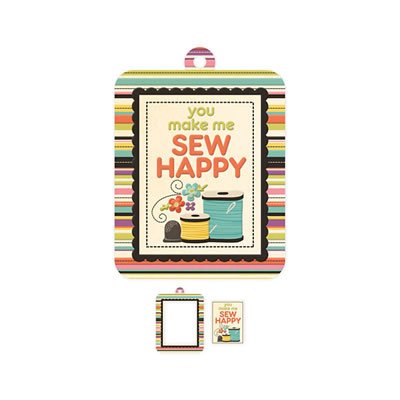 WeR Memory Keepers - Love to Craft - Embossed Frames - Sew Happy  (sold in 5's)