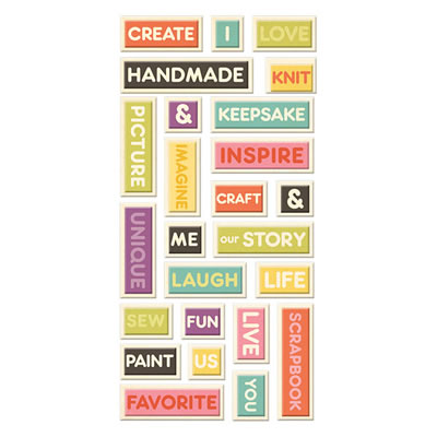 WeR Memory Keepers - Love to Craft - Layered Chipboard Words  (sold in 3's)