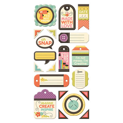 WeR Memory Keepers - Love to Craft - Layered Chipboard Tags  (sold in 3's)