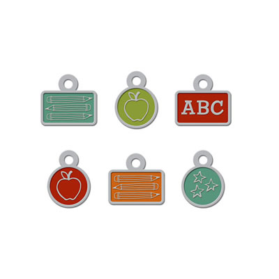 WeR Memory Keepers - Hall Pass - Metal Charms  (sold in 3's)