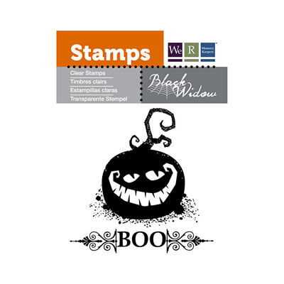 WeR Memory Keepers - Black Widow - Clear Stamps - Boo  (sold in 3's)