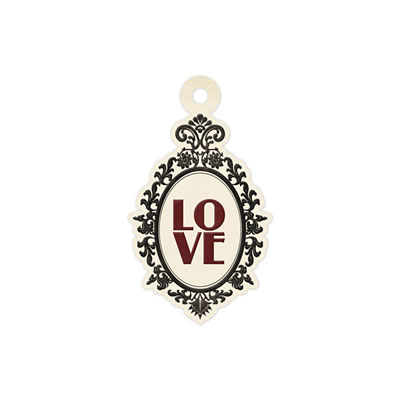 WeR Memory Keepers - Antique Chic - Embossed Tags - Love  (sold in 12's)