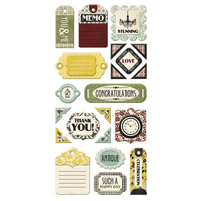 WeR Memory Keepers - Antique Chic - Layered Chipboard Tags  (sold in 3's)