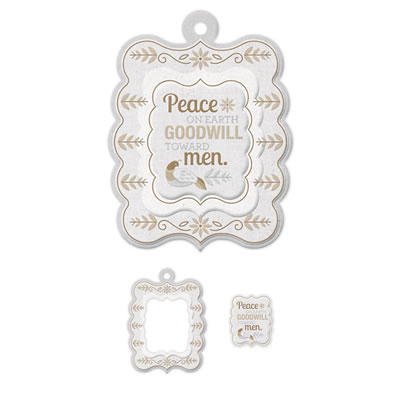 WeR Memory Keepers - Yuletide - Frames - Peace  (sold in 3's)
