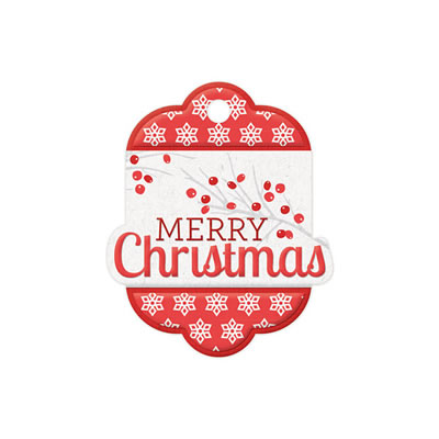 WeR Memory Keepers - Yuletide - Embossed Tags - Merry Christmas  (sold in 12's)