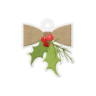 WeR Memory Keepers - Yuletide - Embossed Tags - Mistletoe  (sold in 12's)