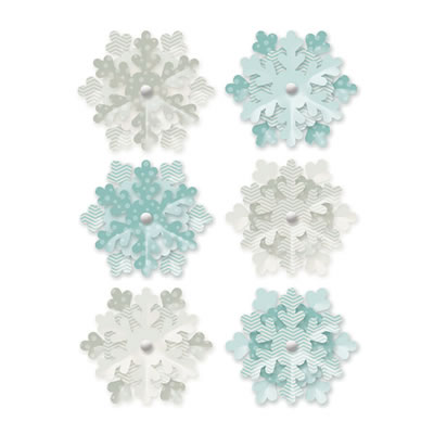 WeR Memory Keepers - Winter Frost - Flower Brads  (sold in 3's)