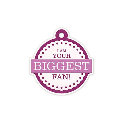WeR Memory Keepers - Crazy for You - Embossed Tag - Biggest Fan  (sold in 12's)
