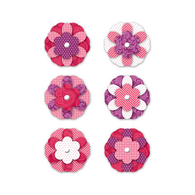 WeR Memory Keepers - Crazy for You - Flower Brads  (sold in 3's)