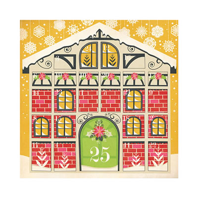 Merry & Bright - Advent 12x12 die cut cardstock  (pack of 5)