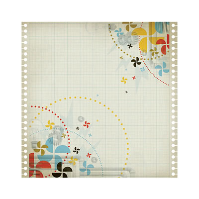 WeR Memory Keepers - GeoHectic - Blueprint 12x12 die cut cardstock  (pack of 5)