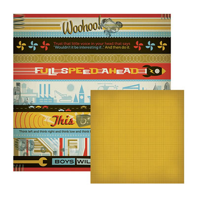WeR Memory Keepers - GeoHectic - Full Speed Ahead 12x12 d/sided cardstock  (pack of 10)