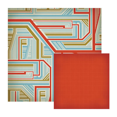 WeR Memory Keepers - GeoHectic - Wired 12x12 d/sided cardstock  (pack of 10)