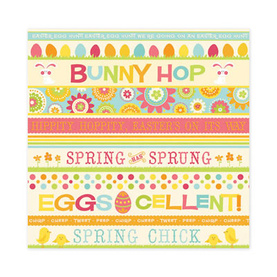 WeR Memory Keepers - Hippity Hoppity - Easter Fun 12x12 glitter paper  (pack of 5)