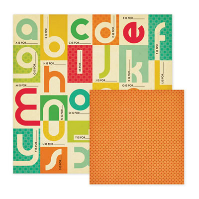 WeR Memory Keepers - 72 & Sunny - Alphabet 12x12 d/sided paper  (pack of 10)