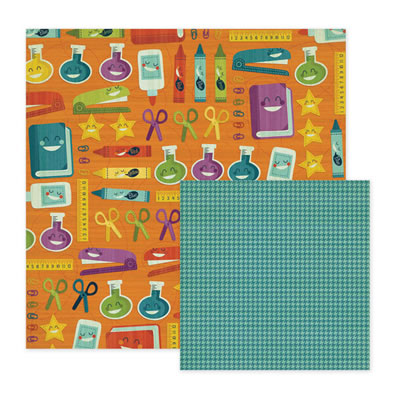 WeR Memory Keepers - Show & Tell - Study Hall 12x12 d/sided paper  (pack of 10)