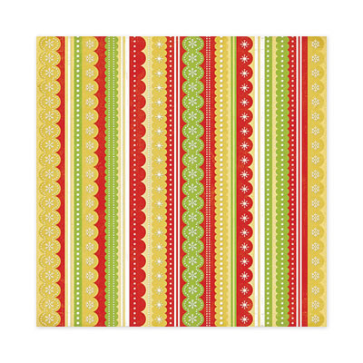 WeR Memory Keepers - White Christmas - Christmas Ribbons 12x12 Puff paper  (pack of 5)