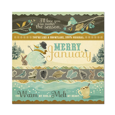 WeR Memory Keepers - Merry January - Snow 12x12 Foil paper  (pack of 5)