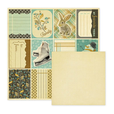 WeR Memory Keepers - Merry January - Crisp 12x12 d/sided paper  (pack of 10)