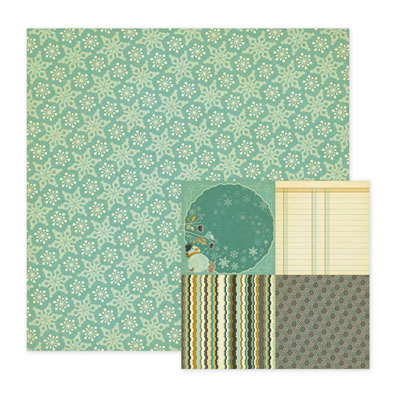 WeR Memory Keepers - Merry January - Flake 12x12 d/sided paper  (pack of 10)