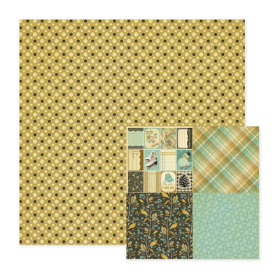 WeR Memory Keepers - Merry January - Mitten 12x12 d/sided paper  (pack of 10)